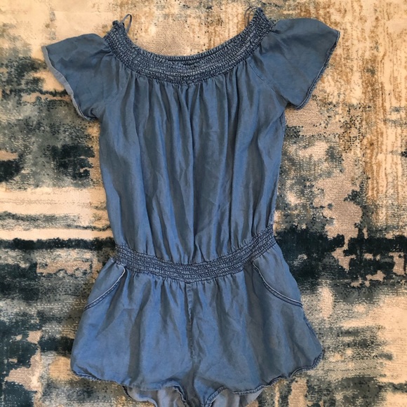 Denim Look Romper - Picture 2 of 2